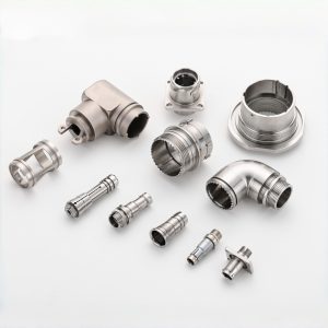 Custom CNC machined stainless steel connector fittings with threaded and precision features