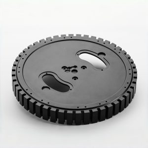 Custom CNC machined titanium steel automotive component with precision circular design