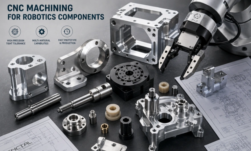 CNC machined aluminum and stainless steel robotics parts