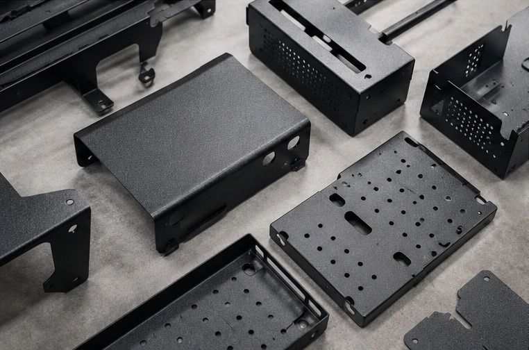 Sandblasted CNC aluminum parts with matte surface texture