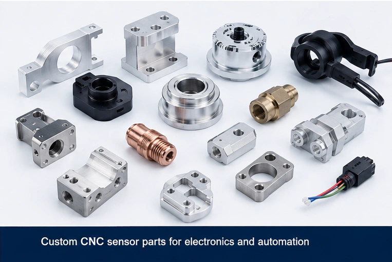 Custom precision CNC sensor parts for electronics and automation