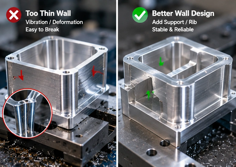 Thin wall CNC machined aluminum part design challenge