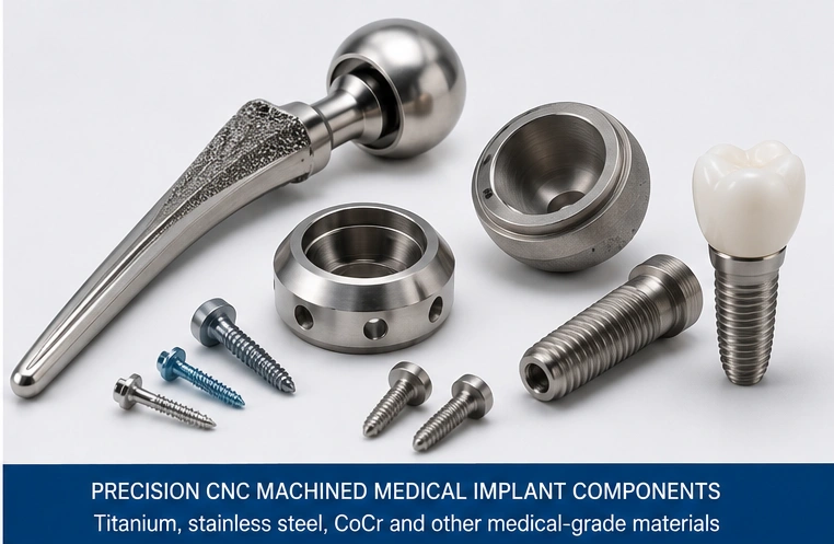 Precision CNC machined medical implant components