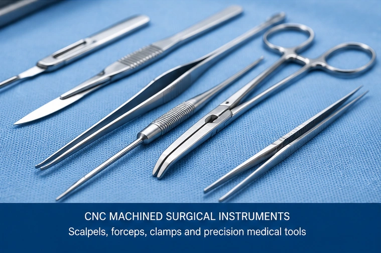 CNC machined surgical instruments and medical device parts