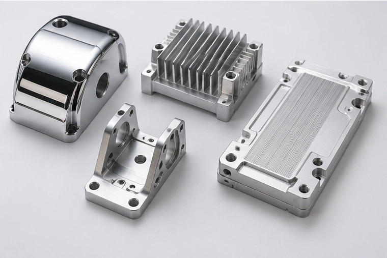 brushed and anodized aluminum CNC components