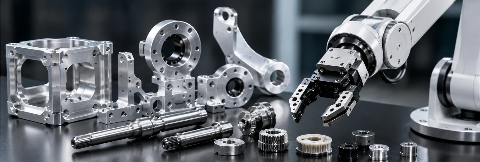 CNC machined aluminum robotics components