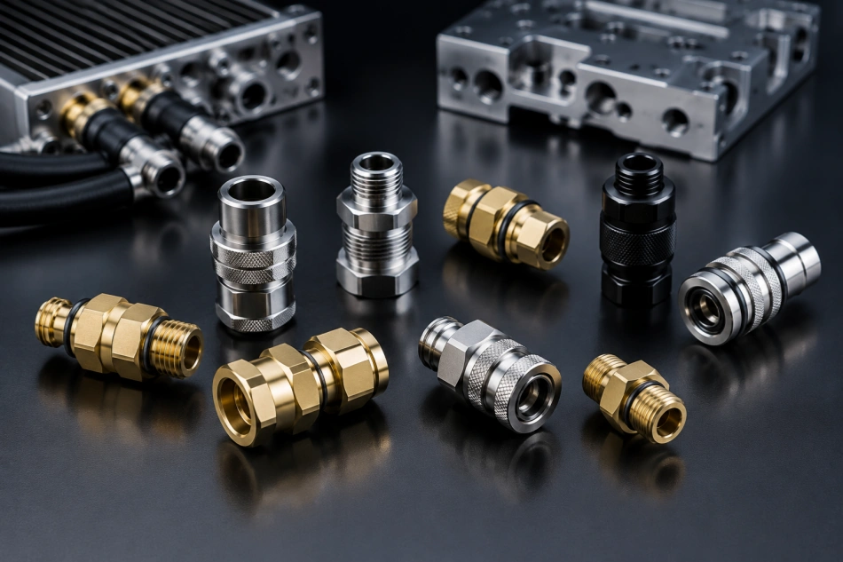 CNC machined AI liquid cooling connectors for data center cooling systems