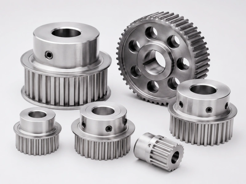 Custom timing gears and timing pulleys for synchronous motion and CNC gear machining