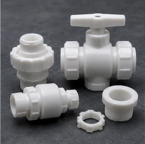 PP pump and valve parts CNC machining
