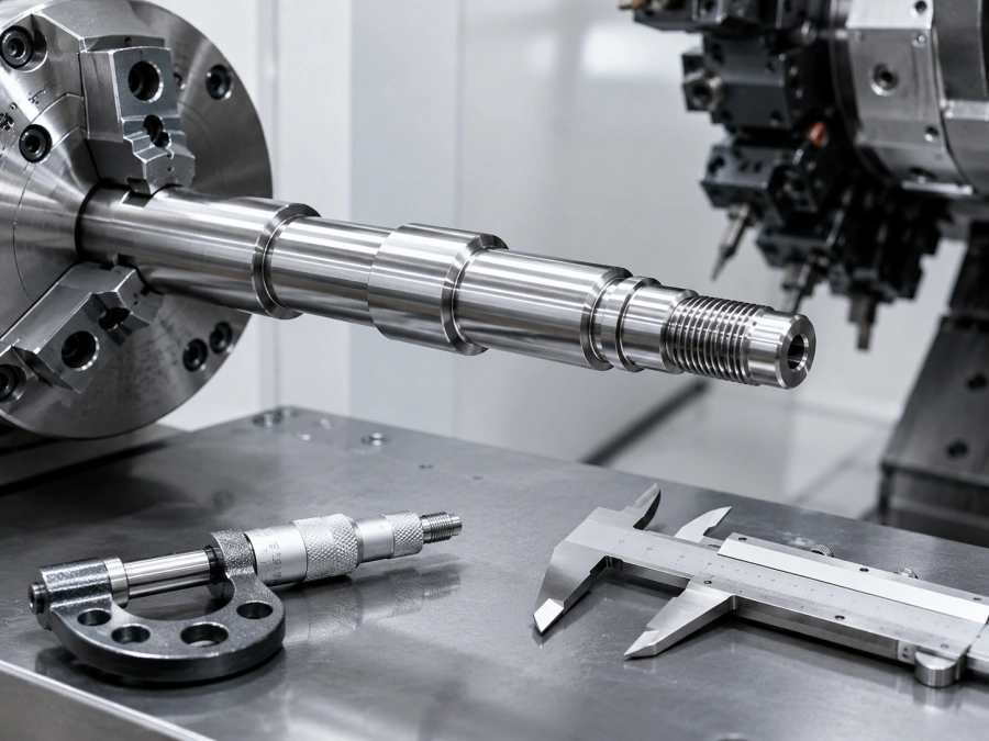 Precision stainless steel shaft CNC turning and inspection process