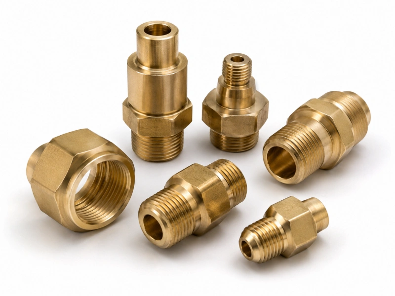 CNC machined brass threaded fittings