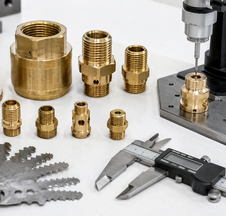 Brass fittings thread inspection
