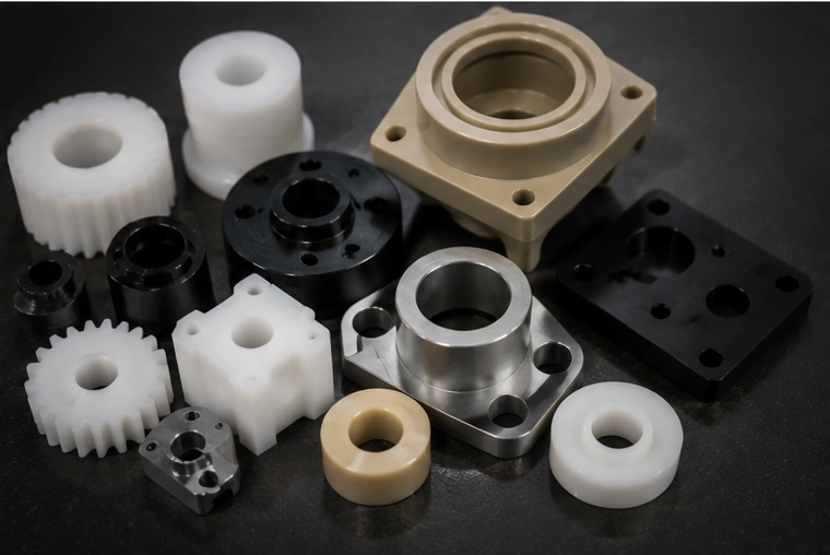 Engineering plastic CNC parts including PEEK POM and nylon