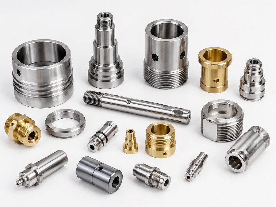 CNC turning capability for precision shafts bushings sleeves threaded parts and custom round components
