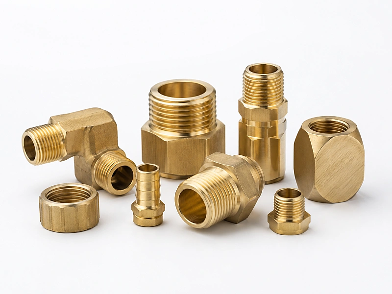 Brass CNC machined fittings connectors precision parts