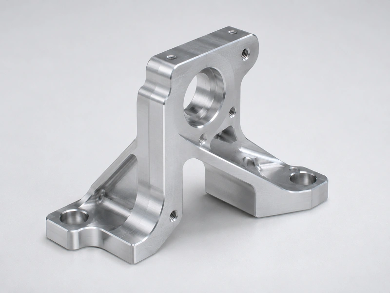 Custom CNC milled brackets with mounting holes and tapped features