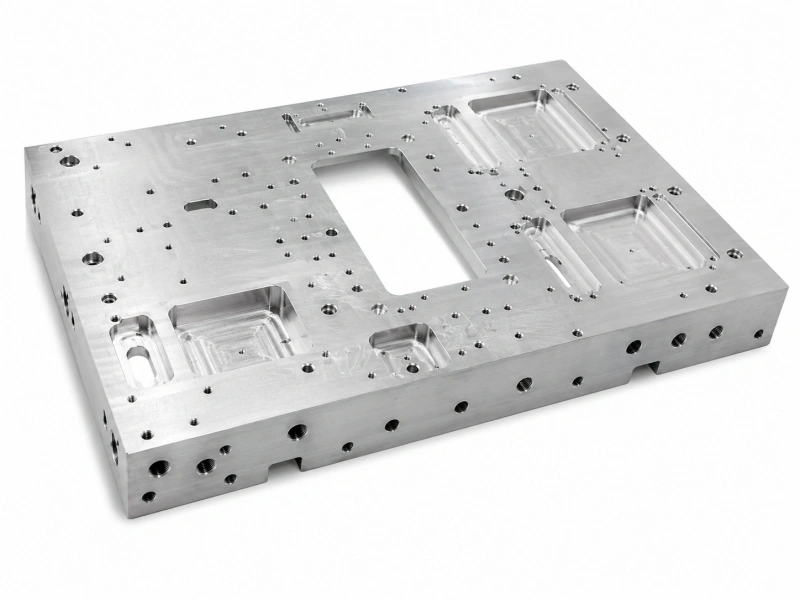 Large aluminum CNC machined plate