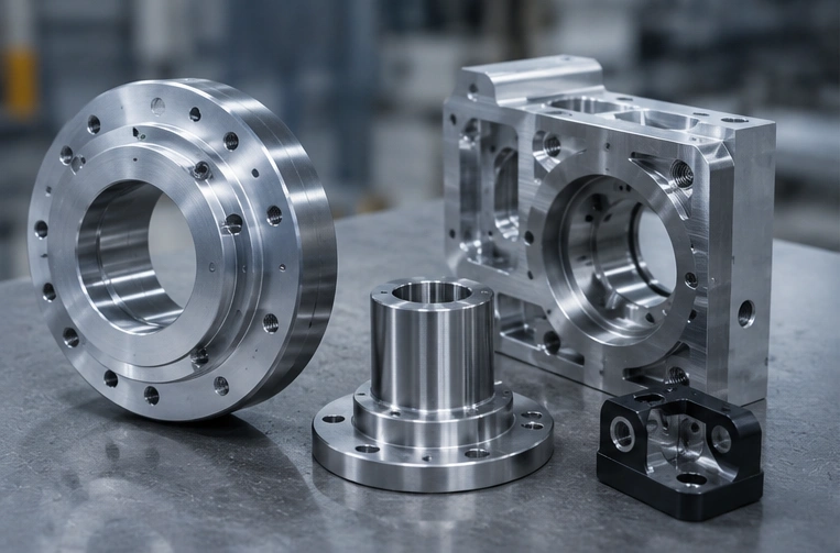 Precision CNC machined robotics components made from aluminum and stainless steel