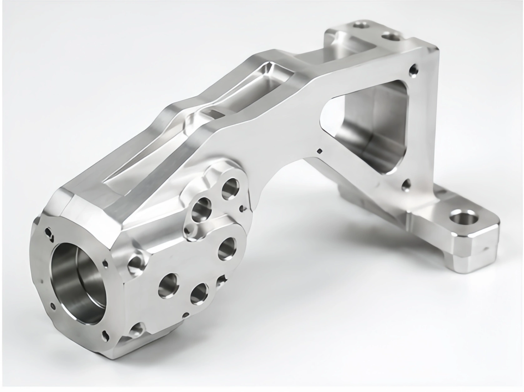 CNC machined robot arm bracket for robotics assembly