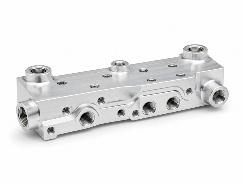 Aluminum cooling manifold CNC machining