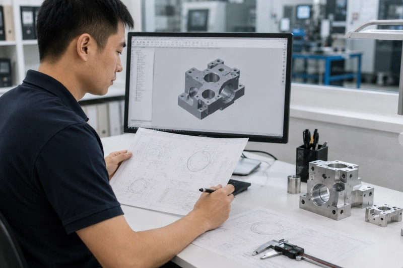 CAD drawing review for CNC machined parts