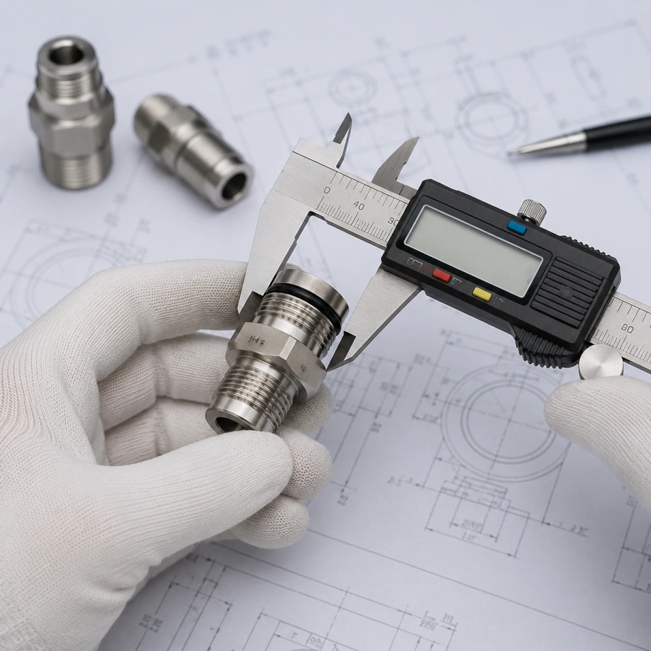 Quality inspection for CNC machined liquid cooling connectors