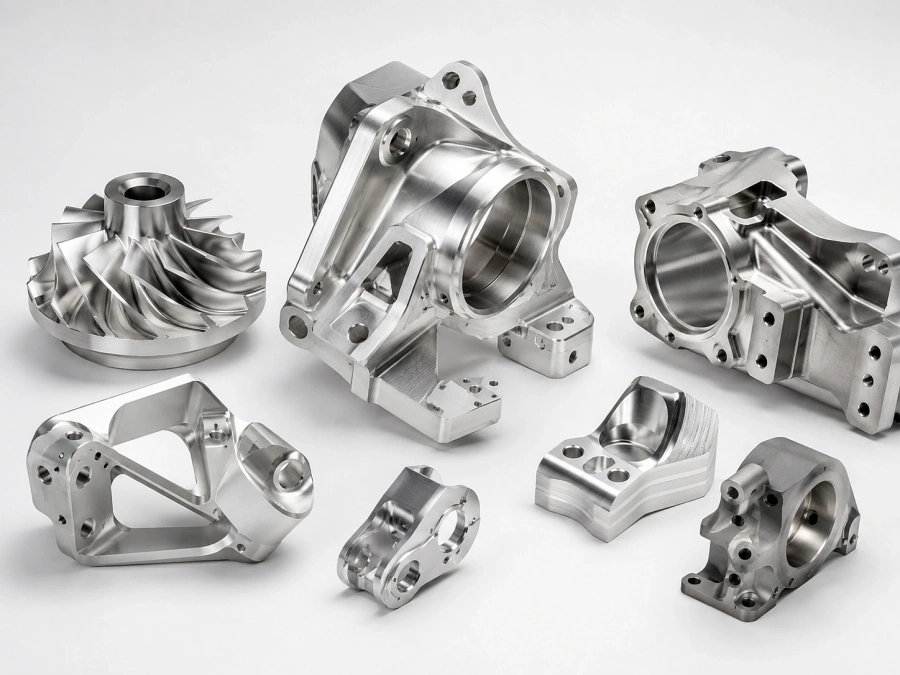 5-axis CNC machining capability for complex multi-side machined parts with angled features and curved surfaces