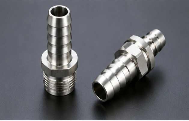 CNC machined liquid cooling hose connector