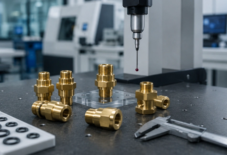 Finished CNC machined AI liquid cooling connectors project results