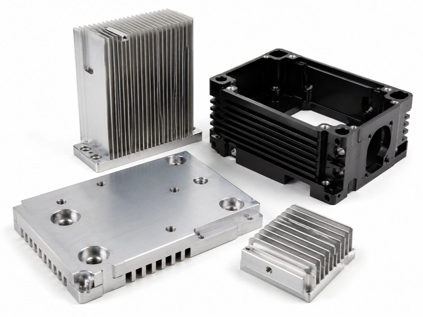 CNCTAL CNC machining capabilities for custom aluminum heat sinks with fins threads and anodized surfaces