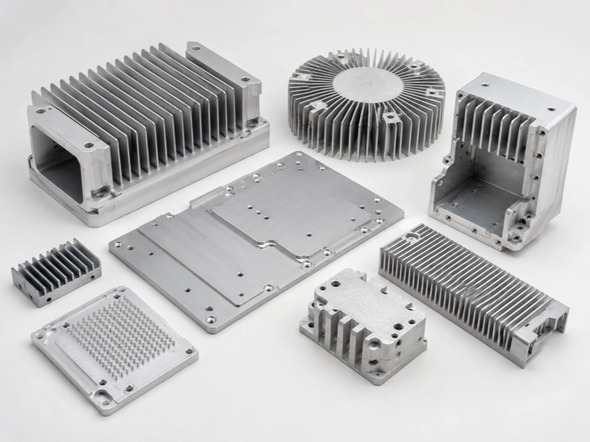 CNC machined aluminum heat sinks for electronics power modules LED lighting and industrial equipment