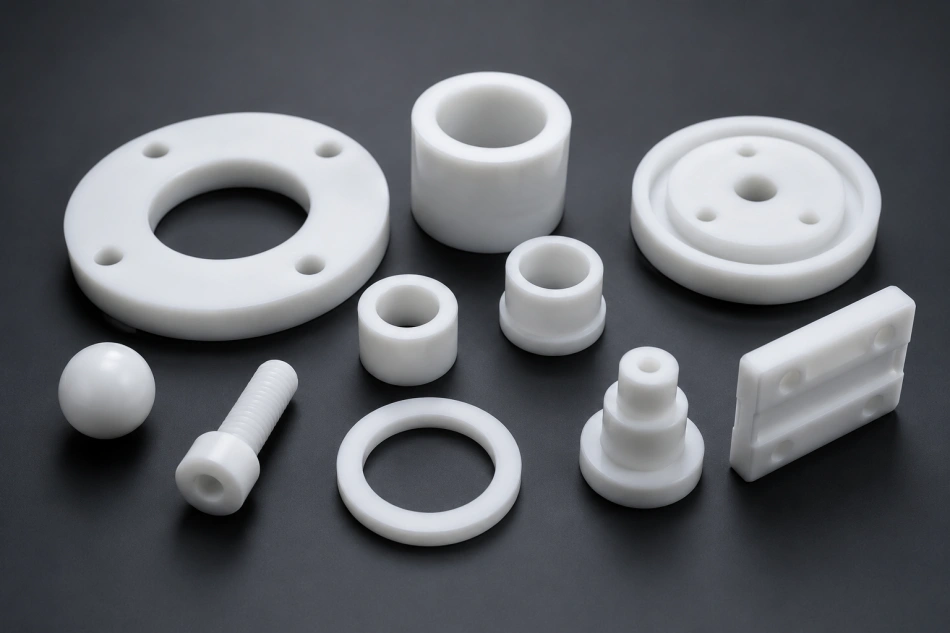 PTFE CNC machined parts including seals bushings and insulators