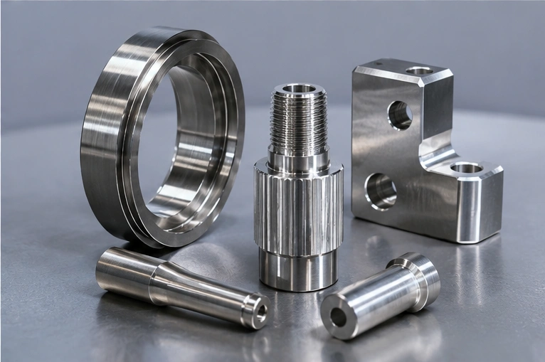 polished and passivated stainless steel CNC machined components
