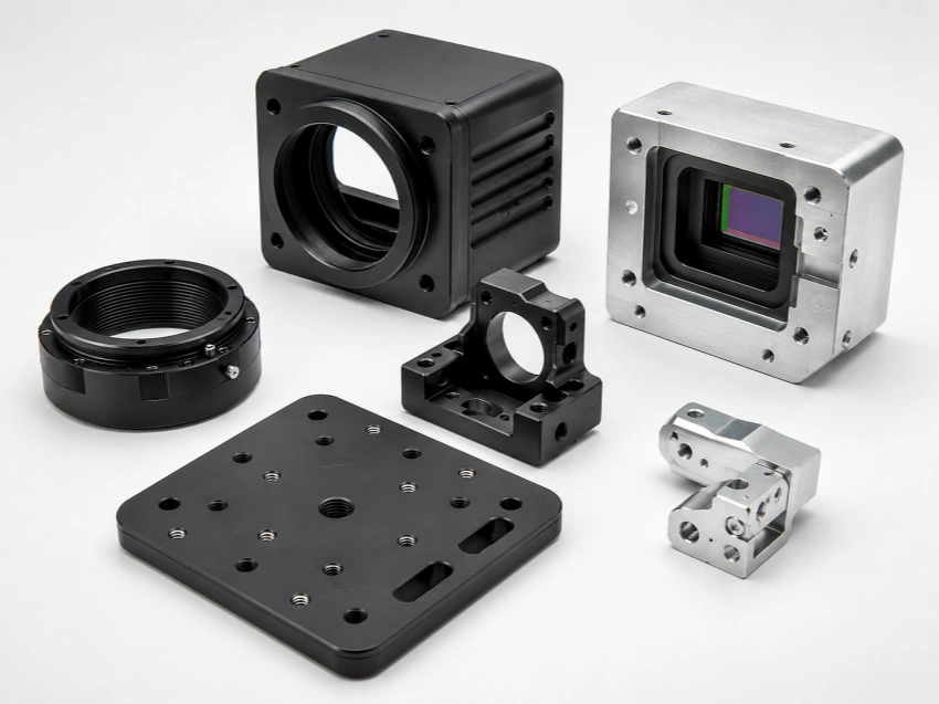 Precision CNC machining for camera sensor mounting holes and optical alignment features