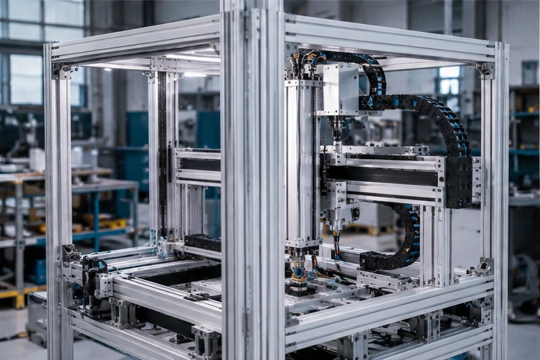 Custom CNC machined aluminum brackets and mounting plates for automation machines