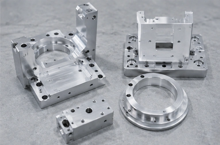 CNC machining factory producing aluminum parts for industrial automation equipment