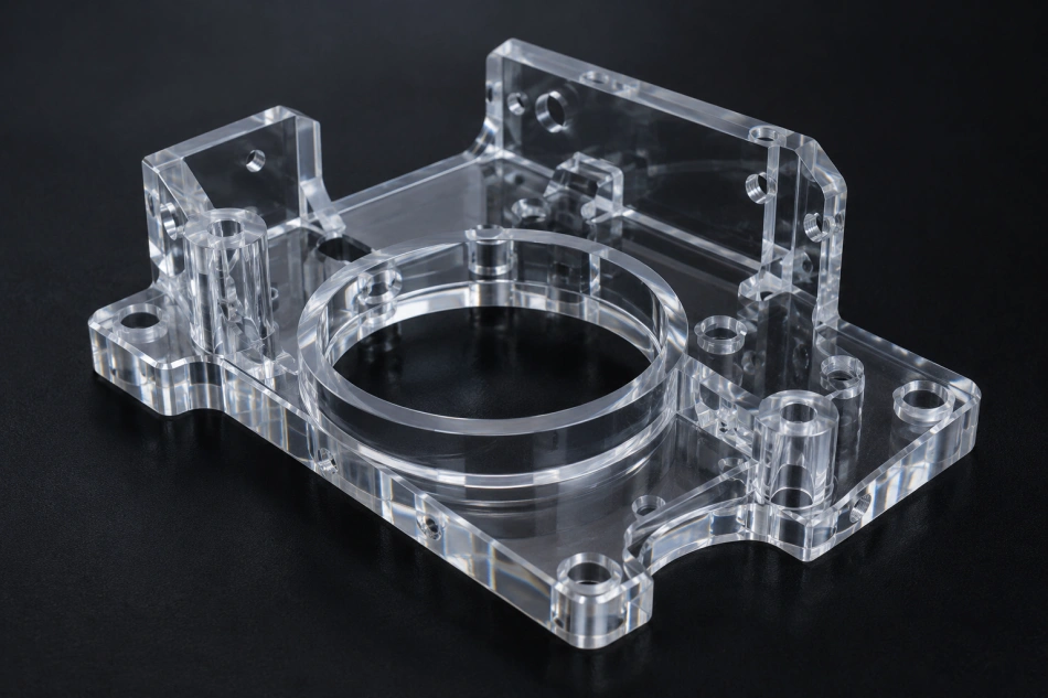 Acrylic CNC machined transparent plastic part