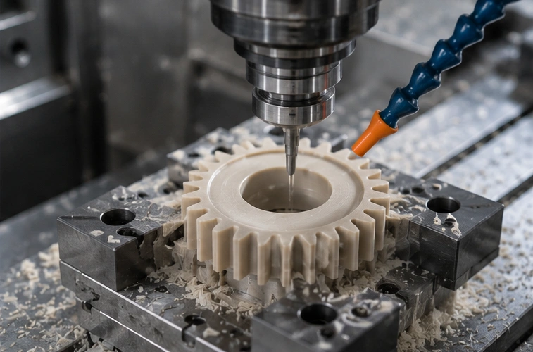 Delrin POM CNC machined gears bushings and precision components