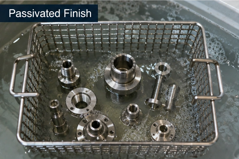 bead blasted stainless steel CNC components
