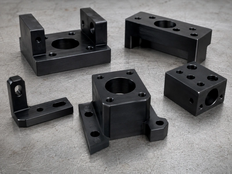 Black oxide finish for CNC milled steel parts