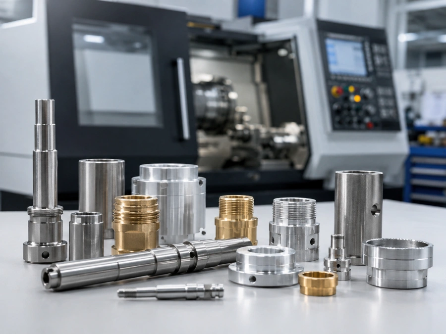 Custom CNC turning services for precision shafts bushings sleeves pins and threaded parts