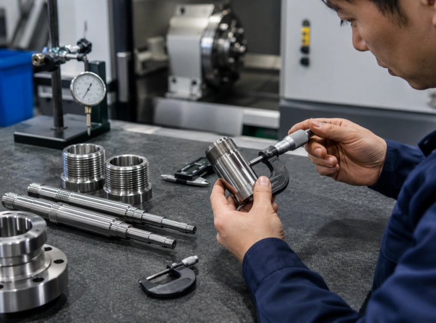 CNC turning tolerance inspection for precision shafts bushings threaded parts and cylindrical components