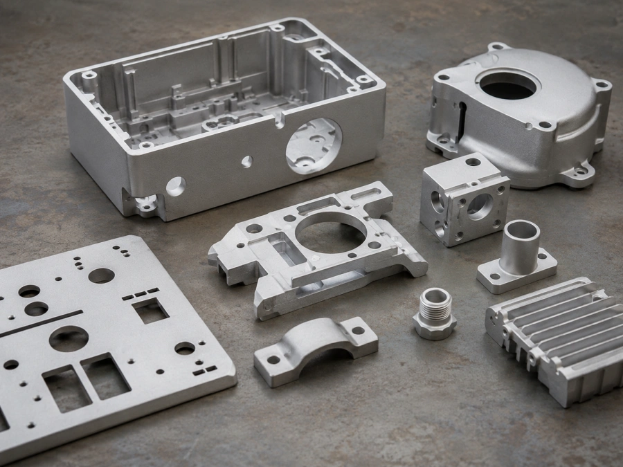 Sandblasted and bead blasted CNC machined metal parts