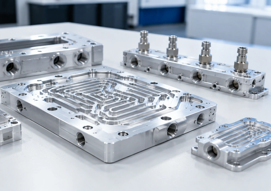 CNC machined liquid cooling components for data center systems
