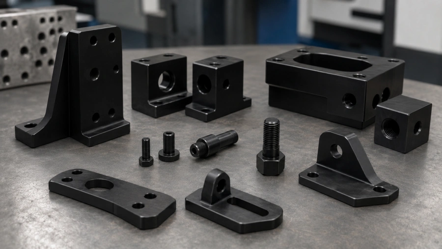 Industrial black oxide finished steel components