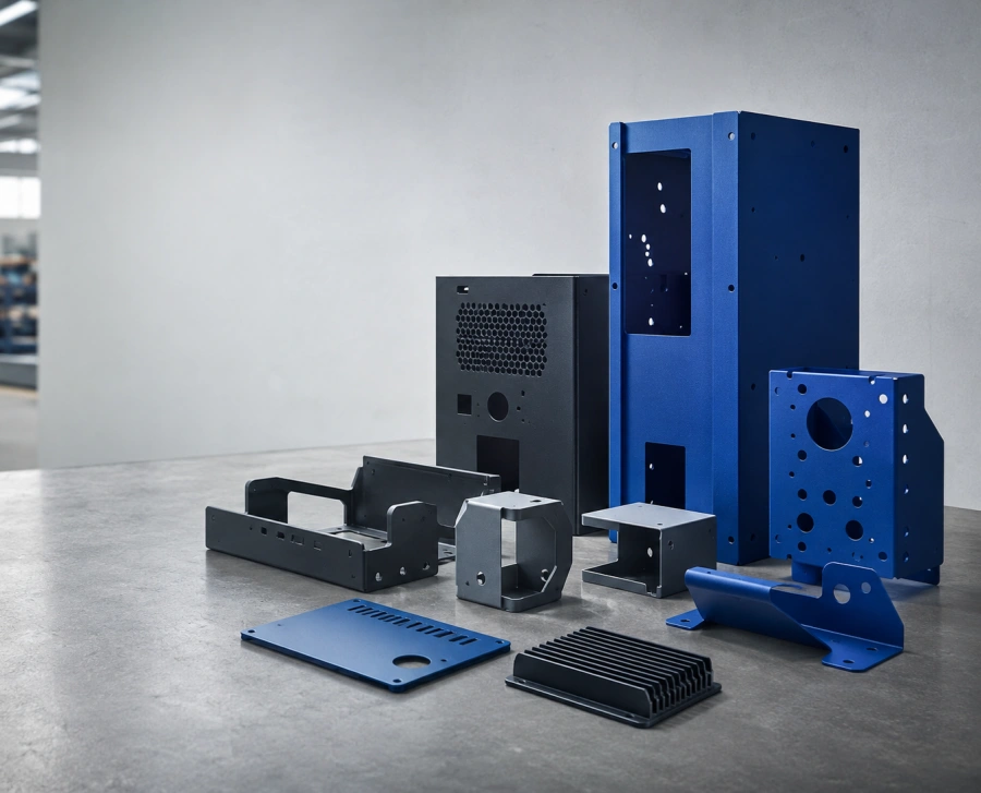 Powder coated CNC machined metal parts