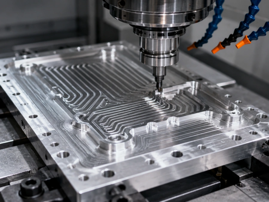 CNC machining internal channels for liquid cooling components
