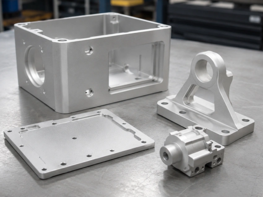 Bead blasting surface finish on CNC machined aluminum parts