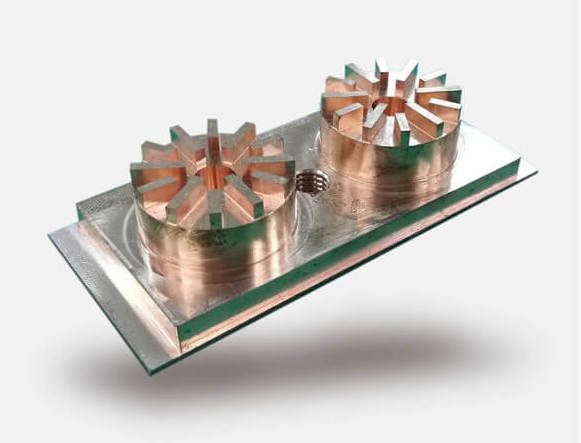 Copper electrode used in a sinker EDM machining process