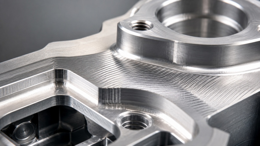 CNC machined aluminum surface finish and tool marks
